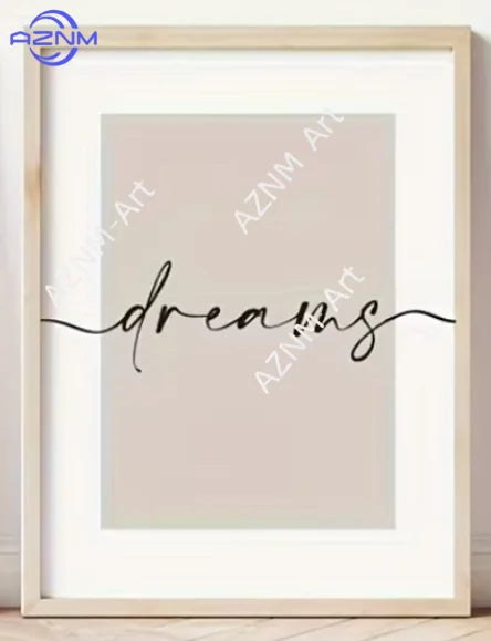 cadre art mural lettres coeur sweet dreams moderne minimaliste beige clair noir blanc