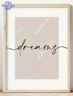 cadre art mural lettres coeur sweet dreams moderne minimaliste beige clair noir blanc