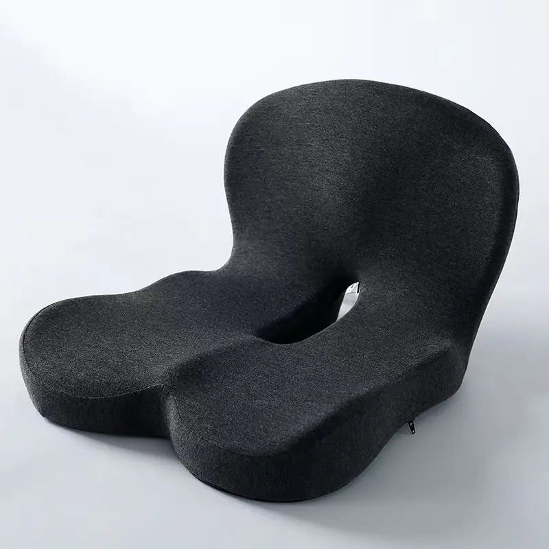coussin ergonomique gris soutien lombaire mousse mémoire forme tissu polyester lavable ceinture sécurité moderne