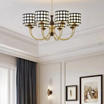 lustre moderne élégant pois doré noir suspension salon restaurant led câbles trois têtes