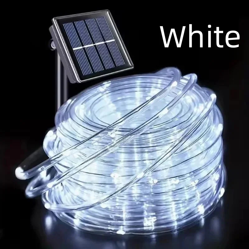 guirlande lumineuse solaire vert moderne 100 led 12m clignotante extérieure