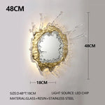 miroir mural moderne effet éclaboussure eau transparent argenté fixé mur