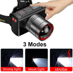 lampe frontale led rechargeable usb zoomable bande élastique moderne camping chasse pêcheextérieur