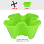 pots fleurs empilables moderne violet vert rose orange grille drainage roues pratiques