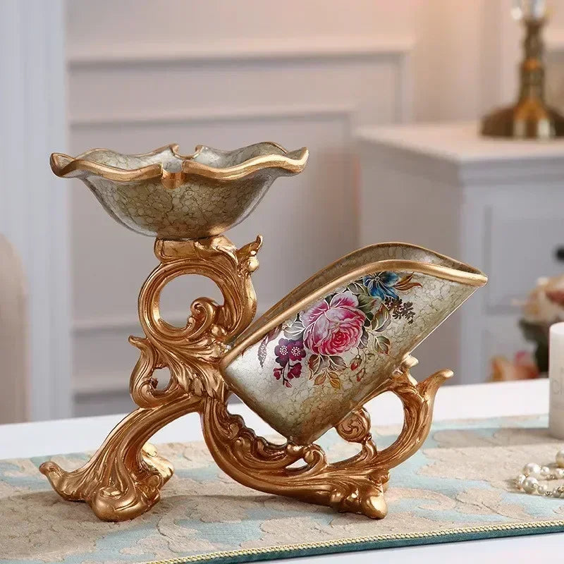 support verres bouteille vin or blanc motifs floraux baroque strass moderne