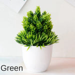 plante artificielle bonsaï miniature pot blanc décoration intérieur jardin maison vert