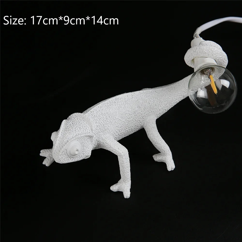 lampe murale caméléon résine texture animale chambre moderne éclairage décoration filaire blanc