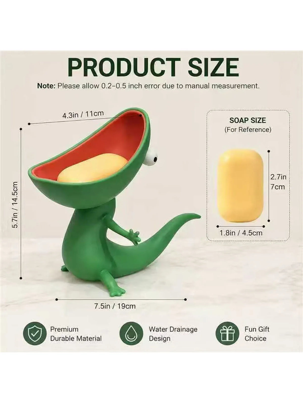 support savon dinosaure vert rouge contemporain mignon chambre cuisine hygiène facile nettoyer robuste durable