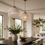Suspension transparente dorée classique chaînes lumière blanche chaude neutre 4500K 3000K chambre salon