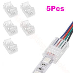 connecteurs led transparent 8mm 10mm 2pin 3pin 4pin adhésifs instructions bleu 24v
