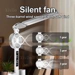 lampe rechargeable ventilateur écran led blanc moderne multifonction date heure