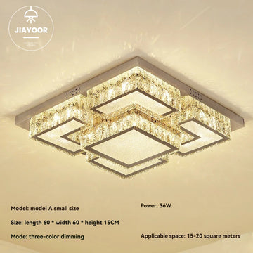 plafonnier led cristal moderne doré blanc luminaire salon cuisine chambre luxe géométrique