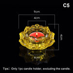 bougeoir verre artisanal forme fleur lotus porte bougie décoratif maison couleur vive opaque