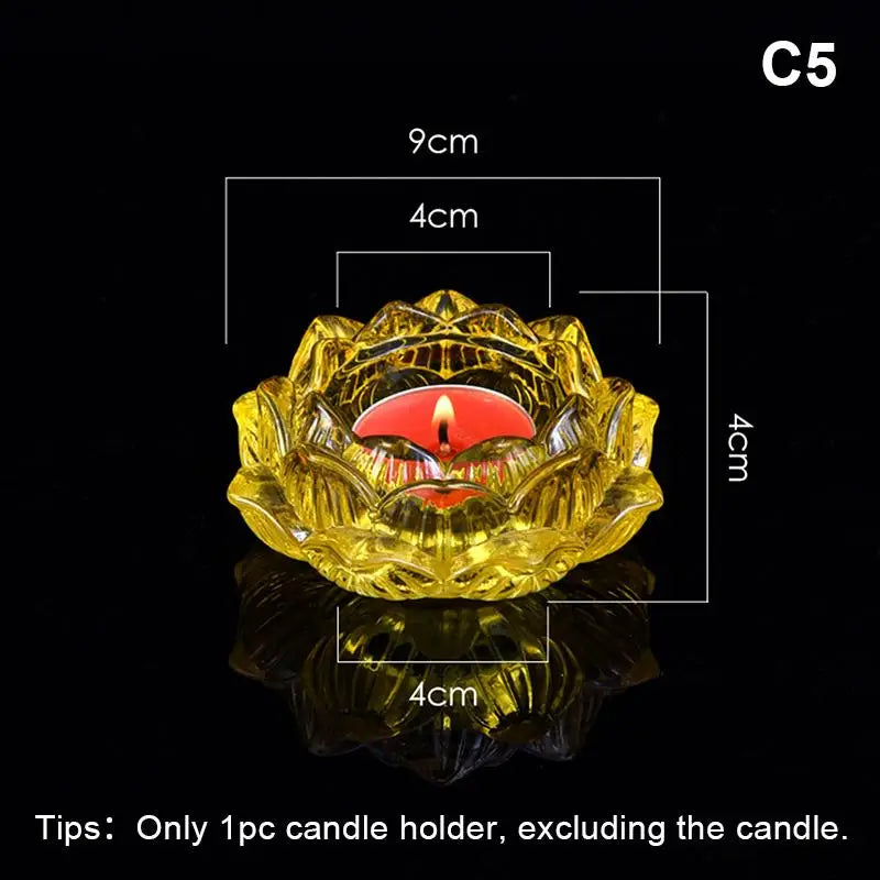 bougeoir verre artisanal forme fleur lotus porte bougie décoratif maison couleur vive opaque