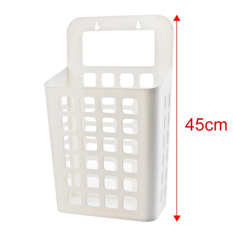 panier linge gris blanc perforé moderne rangement crochet adhésifs chambre salon