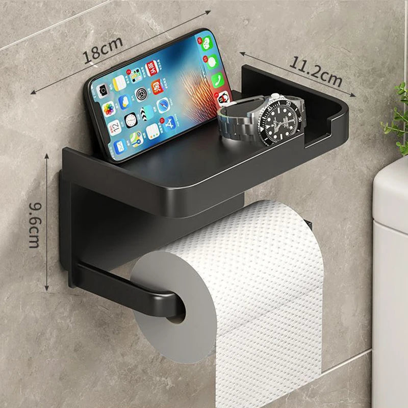 porte serviettes mural support téléphone montre parfum moderne vis gris métallisé mat respectueux environnement