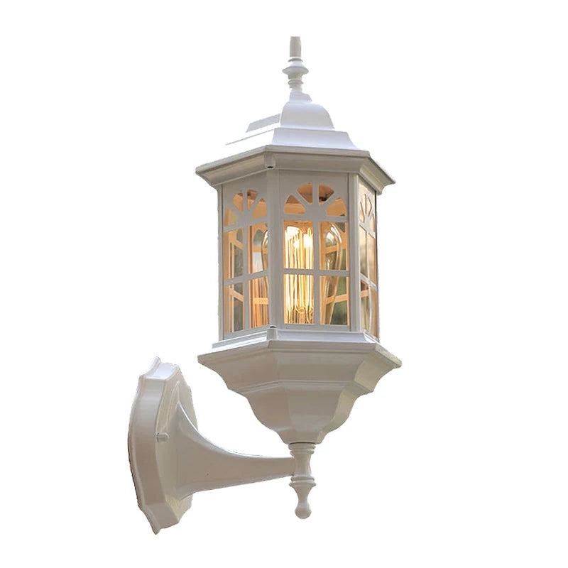 lampe murale extérieure or noir blanc ajourée victorien fixée mur opaque transparent