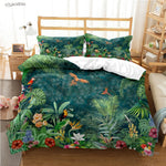 Housse de couette tropicale avec motif feuilles