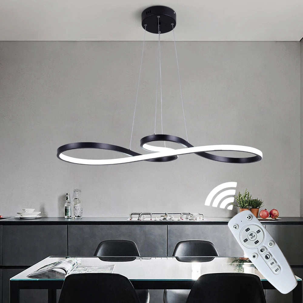 Suspension lumineuse moderne or blanc forme infini 10 sources lumineuses télécommande INCLUDED