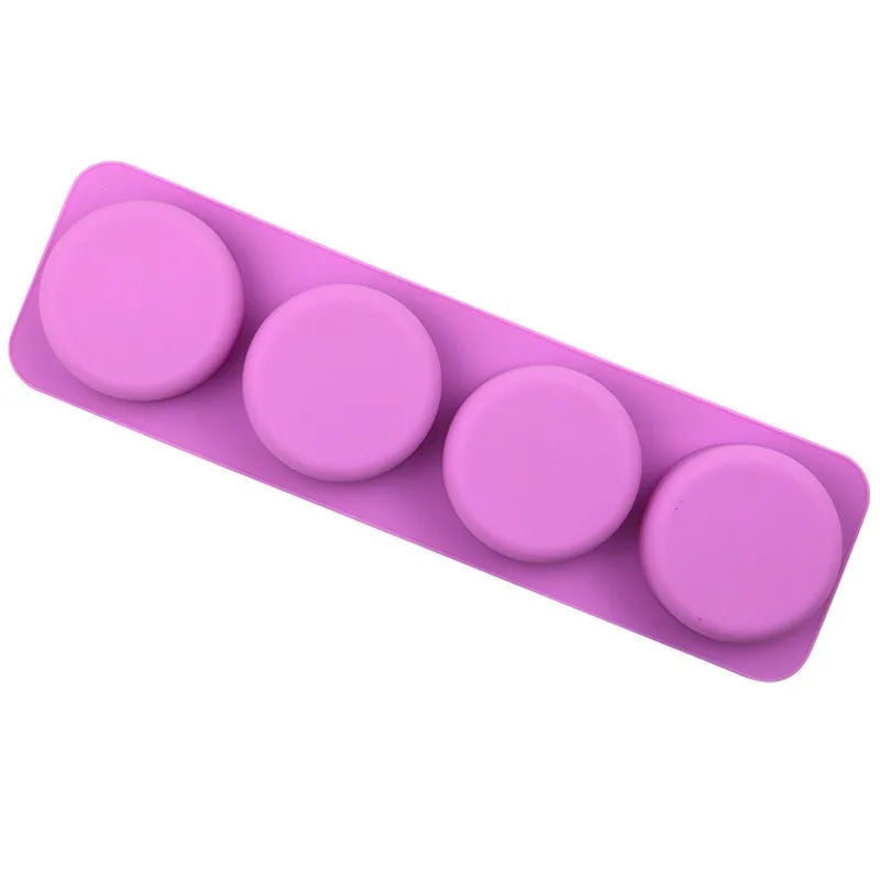 moule silicone violet cavités rondes fabrication savon bougie bain artisanal