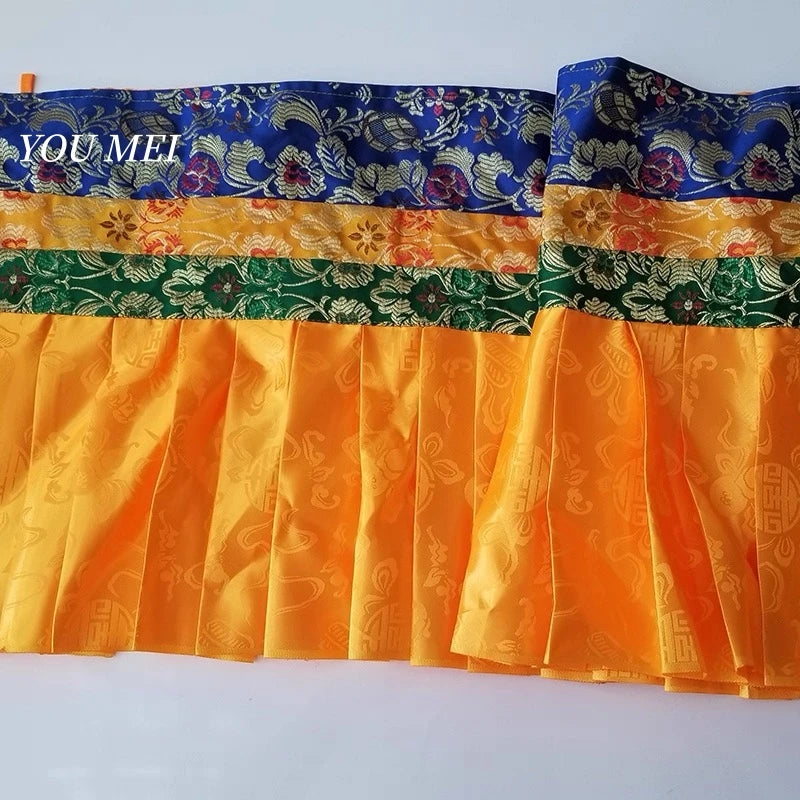 jupe classique brocart or bleu vert motifs floraux dorés hand made française erotique erotique