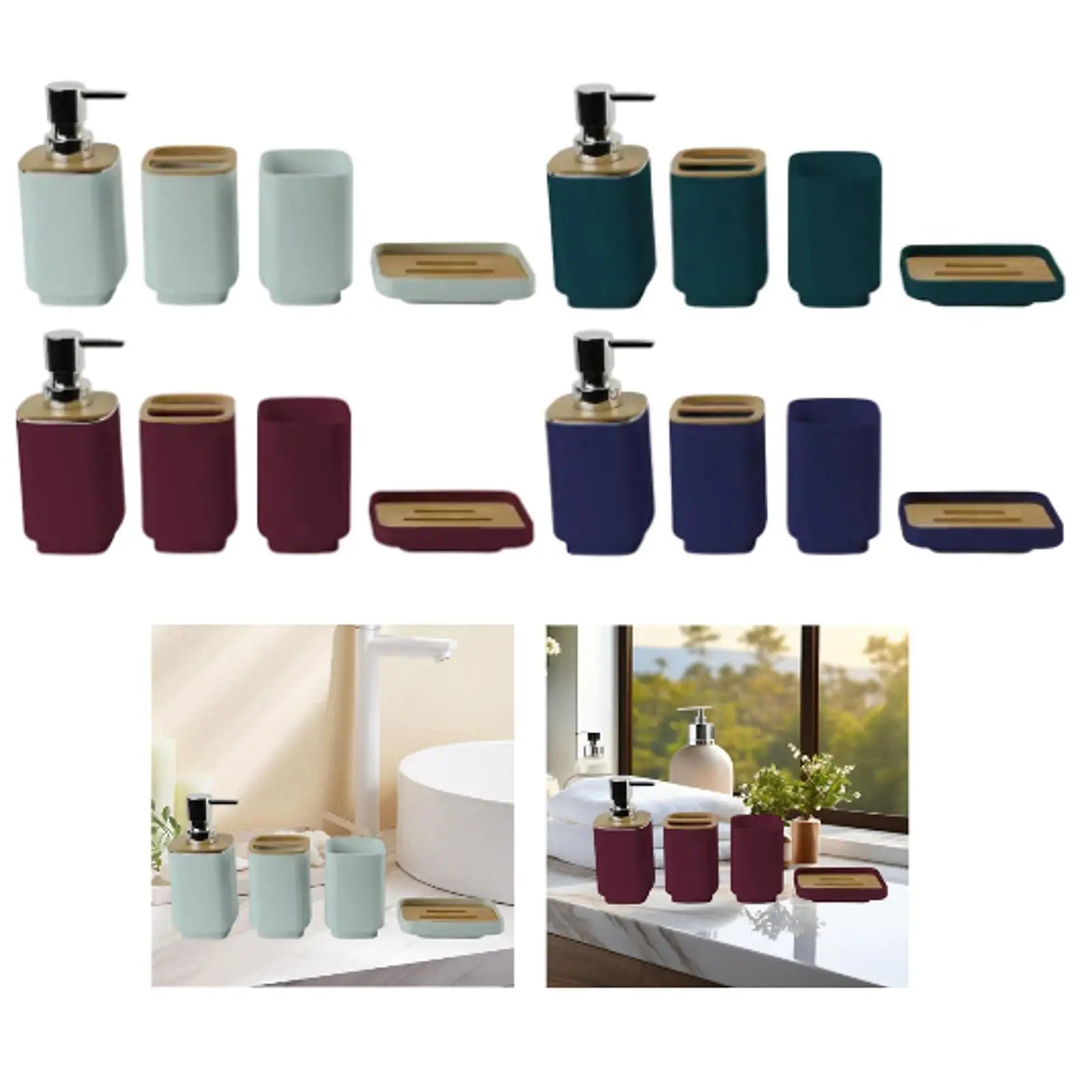 Distributeur de lotion bambou et PP