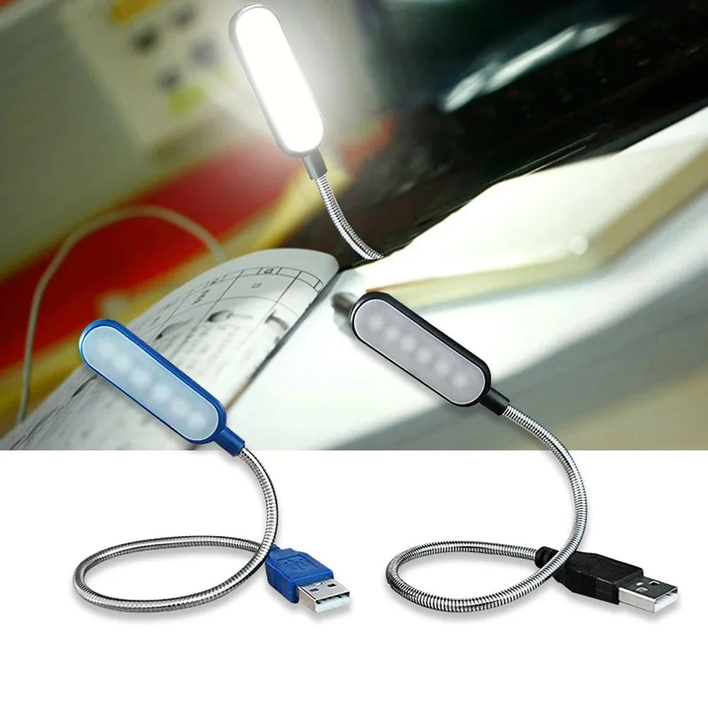 lampe led portable usb rechargeable blanc bleu moderne compact six leds cable