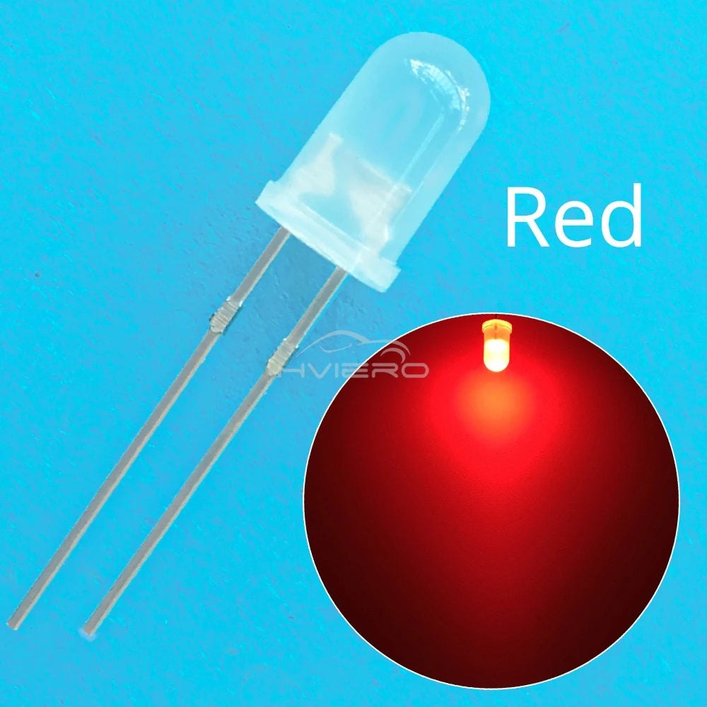 diodes led 5mm diffusées transparentes bleu vert rouge blanc jaune 2pin 1000pcs standard
