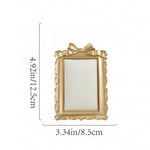 cadre photo vintage shabby chic résine or noir décoration florale vieillie rouleaux vagues nœud
