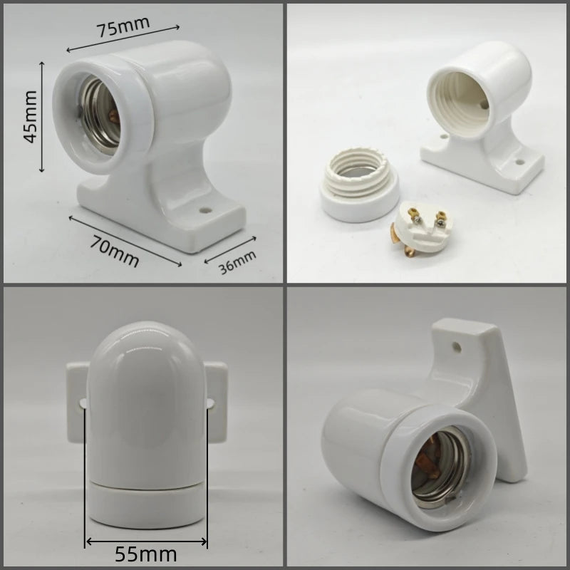 supports lampe céramique moderne blanc noir crème eyelets fixes haute temperature