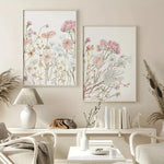 affiches modernes toile fleurs sauvages rose clair minimaliste sans cadre