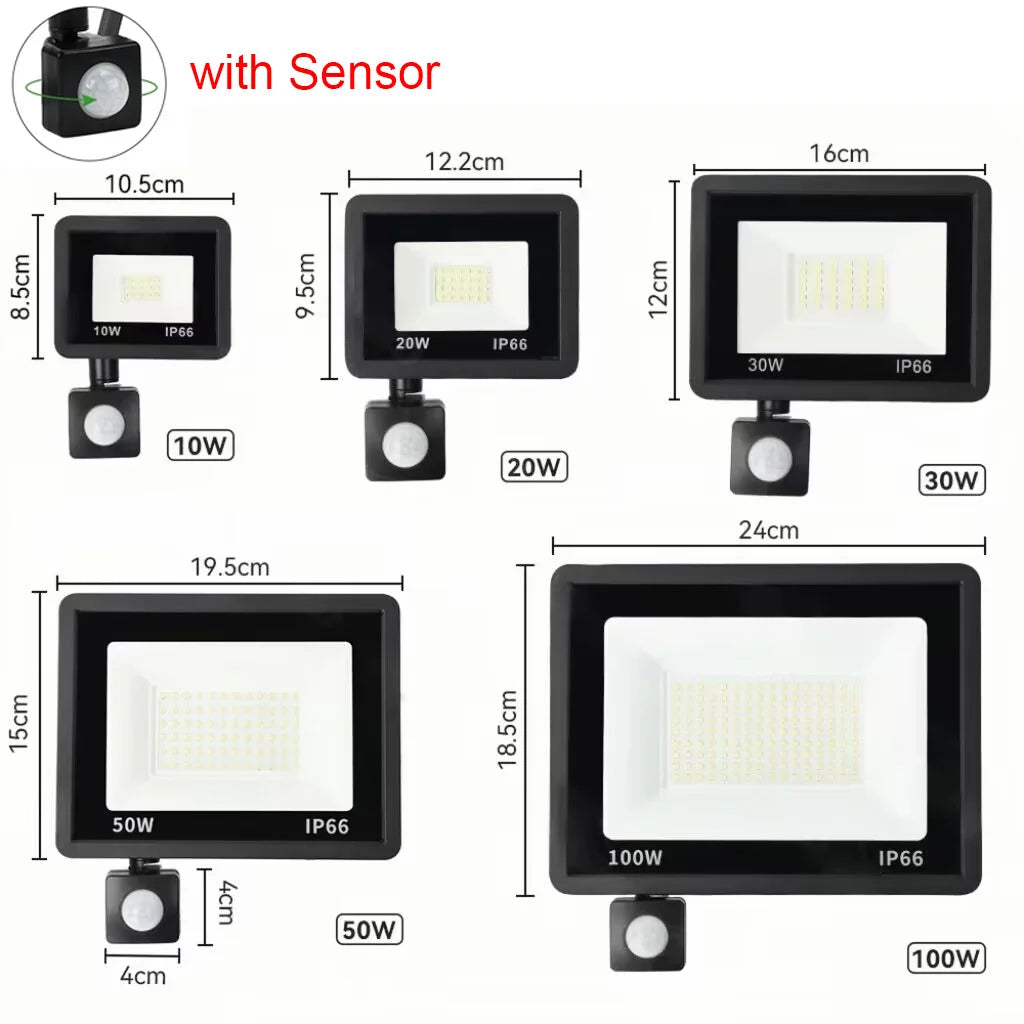 projecteur led exterieur 10w 20w 30w 50w 100w ip66 moderne sans detecteur mouvement