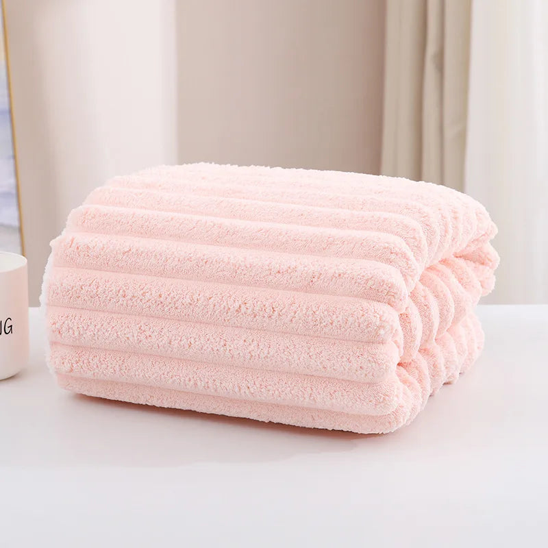 serviette bain rapide absorbante lavable machine rayée moderne blanche rose gris bleuclair