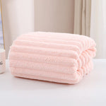 serviette bain rapide absorbante lavable machine rayée moderne blanche rose gris bleuclair