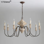 lustre vintage blanc noir bois candelabra ampoules chaîne salon restaurant église rustique adjustable