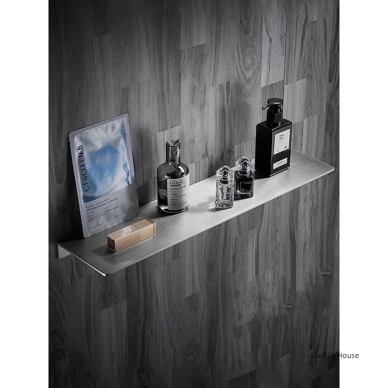 étagère murale acier inoxydable gris moderne étagère angle brillante cosmétiques
