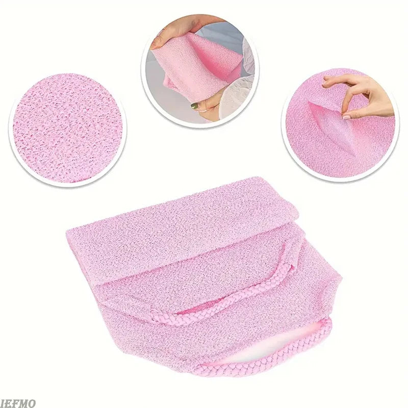 gant bain exfoliant bleu vert violet rose blanc durable réutilisable absorbant