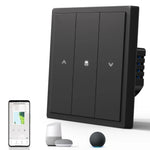 interrupteur intelligent noir moderne sans fil zigbee certification ccc fcc