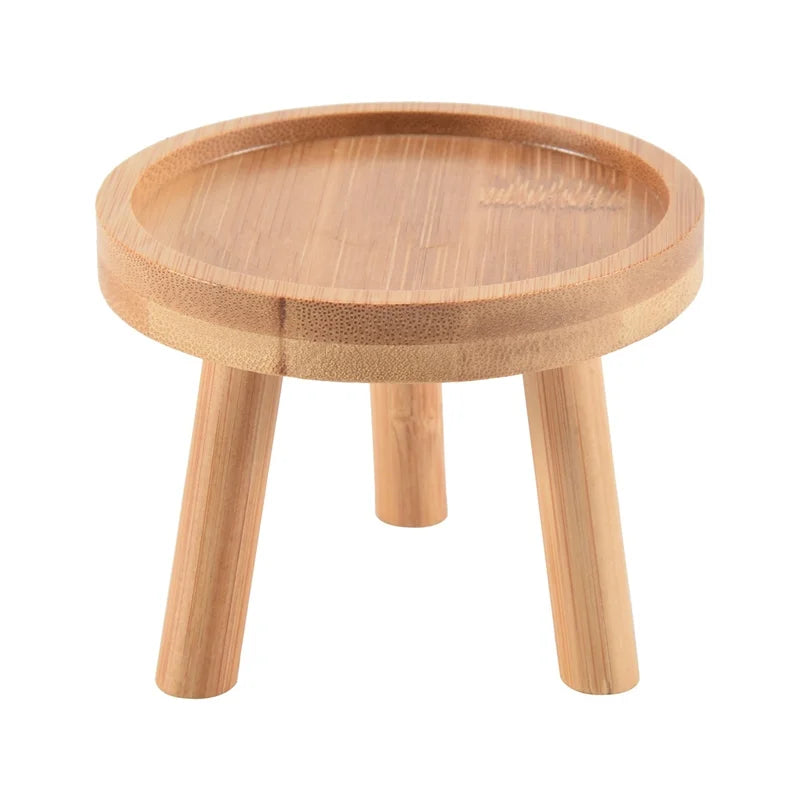 support plante bois naturel minimaliste intérieur extérieur petite plante succulente moderne stable