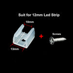 clips fixation ruban led transparent vis bande lumineuse neon flexible support blanc