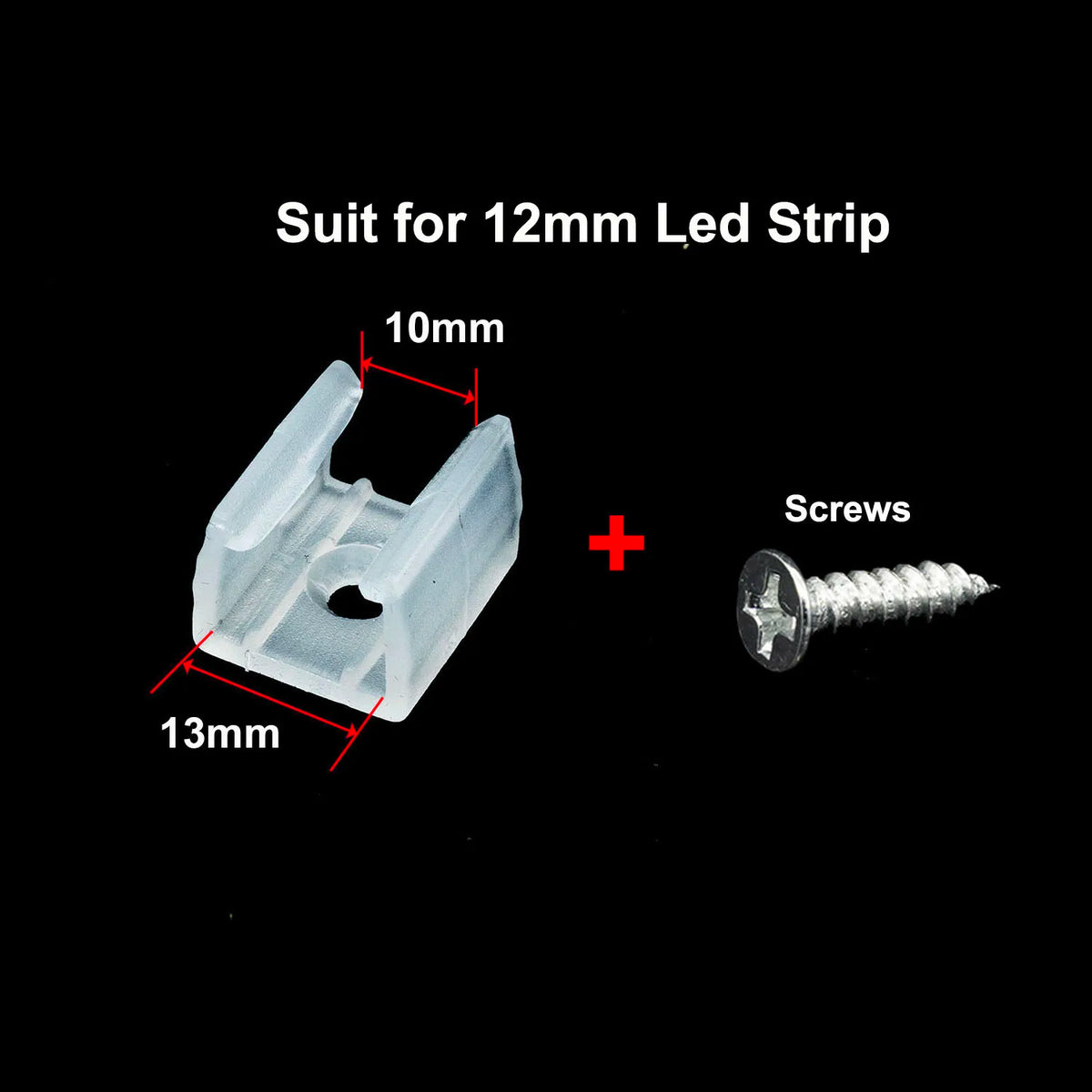 clips fixation ruban led transparent vis bande lumineuse neon flexible support blanc
