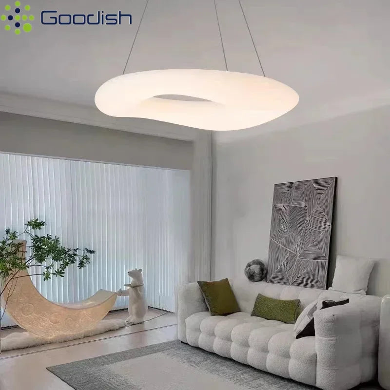 suspension lumineuse moderne acrylique blanc 20cm 30cm 46cm 53cm 75cm 91cm