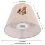 abat jour brodé écureuil beige clair classique tissu texturé opacité compatibles e27 e14