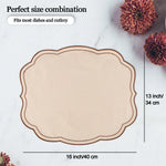 serviettes table rose vert beige scalloped bordure pointillé blanc opaques classiques table manger