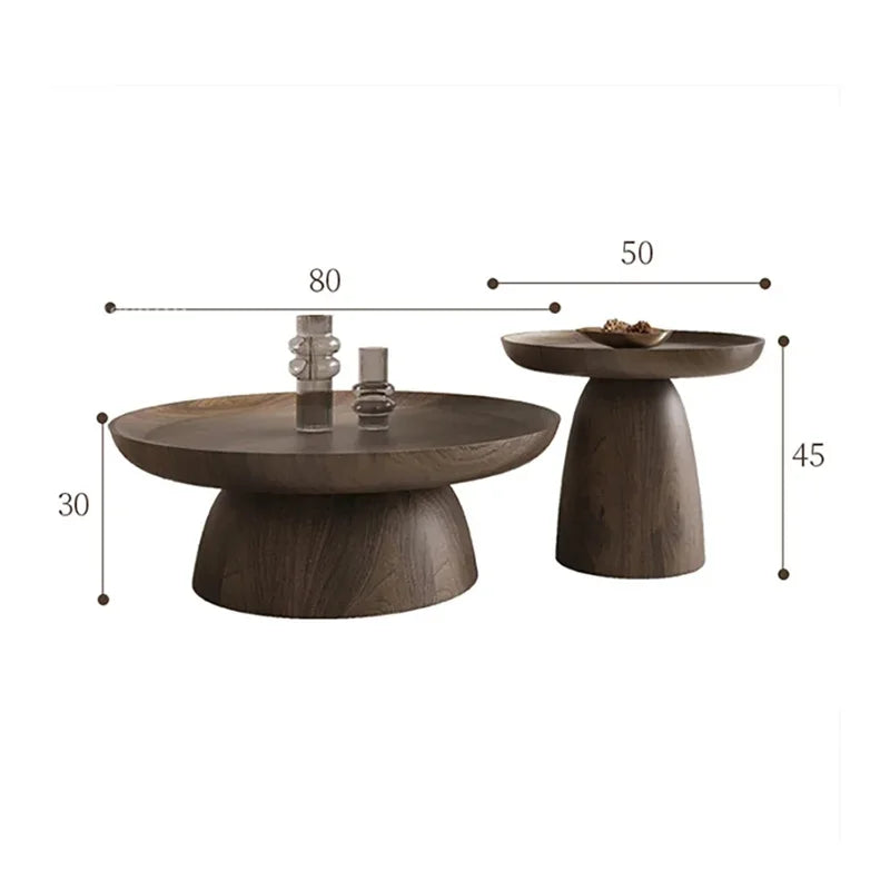 table basse ronde moderne minimaliste bois naturel salon grande petite