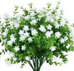 décoration extérieure bouquet artificiel fleurs simples feuilles vertes moderne blanc vert