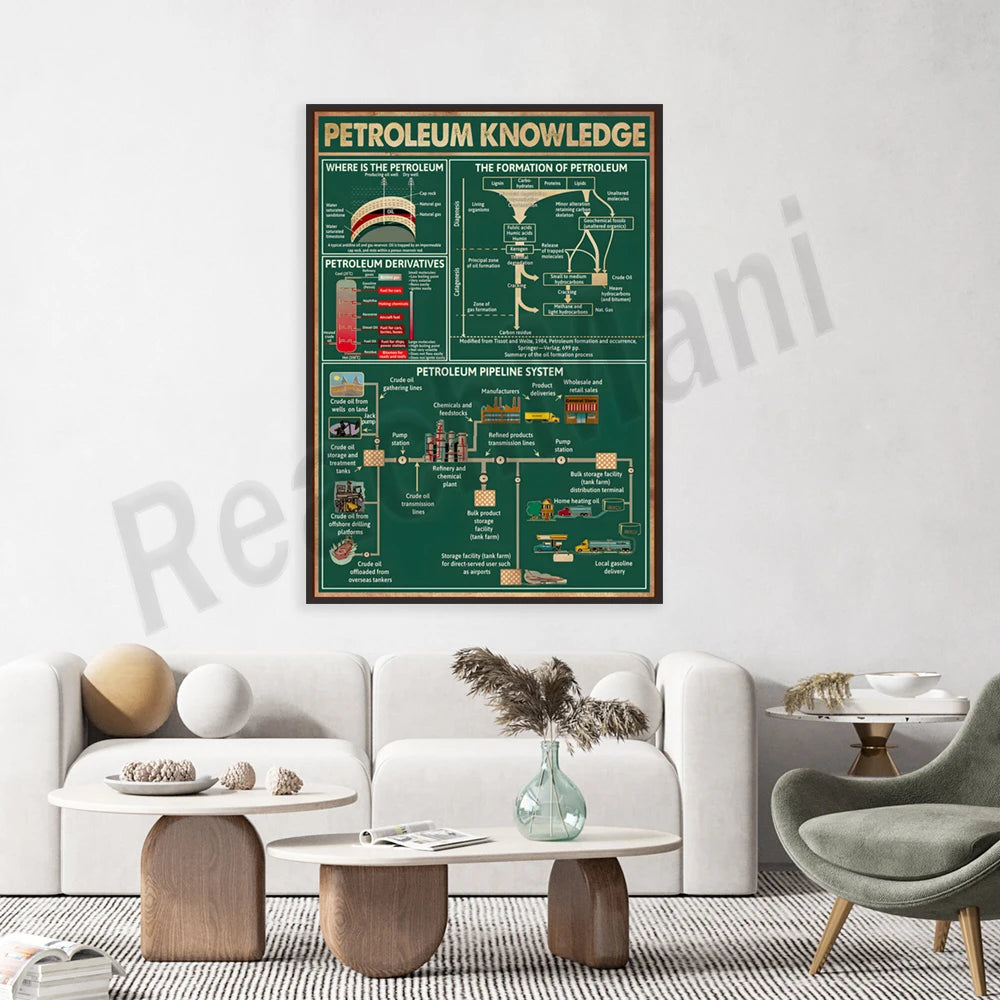 Cette illustration détaillée présente les connaissances essentielles sur le pétrole, de sa formation à son acheminement en passant par ses dérivés.