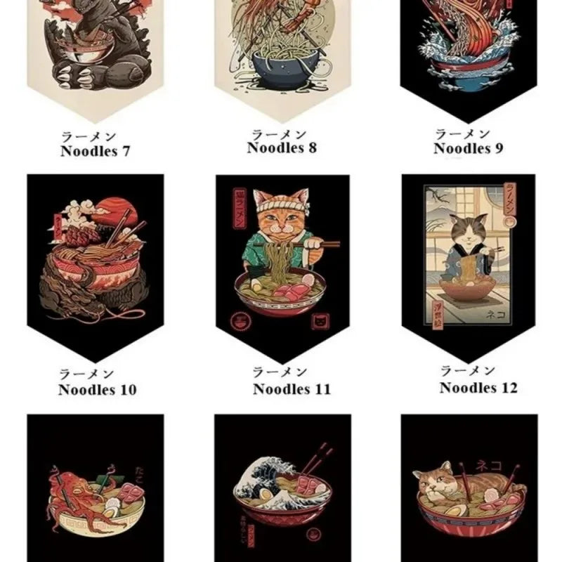 bannières décoratives art japonais illustrations ramen traditionnelles cuisine restaurant