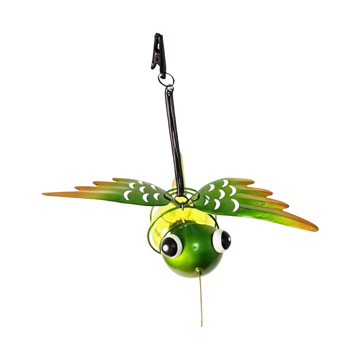 lampe solaire décorative papillon transparent moderne bleu violet vert métal bouton allumage
