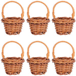 mini panier tissé rotin marron clair traditionnel anneau poignée décoration maison rustic pièces